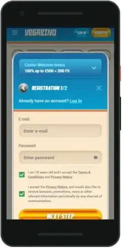 Vegasino mobile lobby
