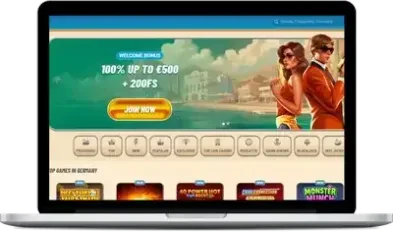Vegasino live casino on a computer